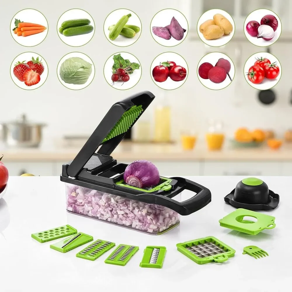 Vegetable Slicer Dicer Shredder Chopper 15pc Meal Prep Kitchen Aid Fruit Press